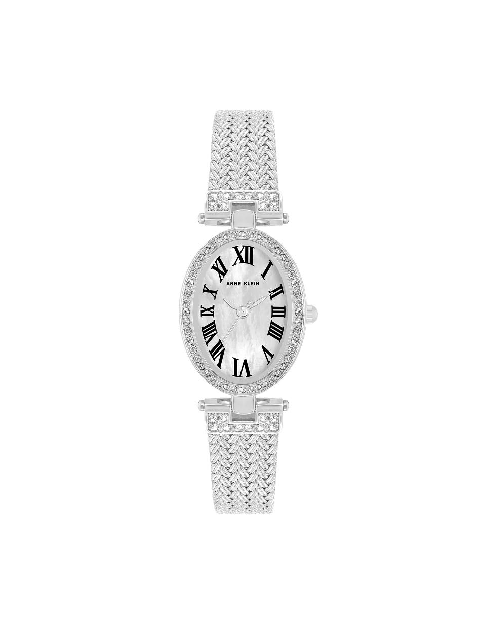 Les métaux Anne Klein Oval Crystal Accented Mesh Bracelet Watch   | GDE-6070334